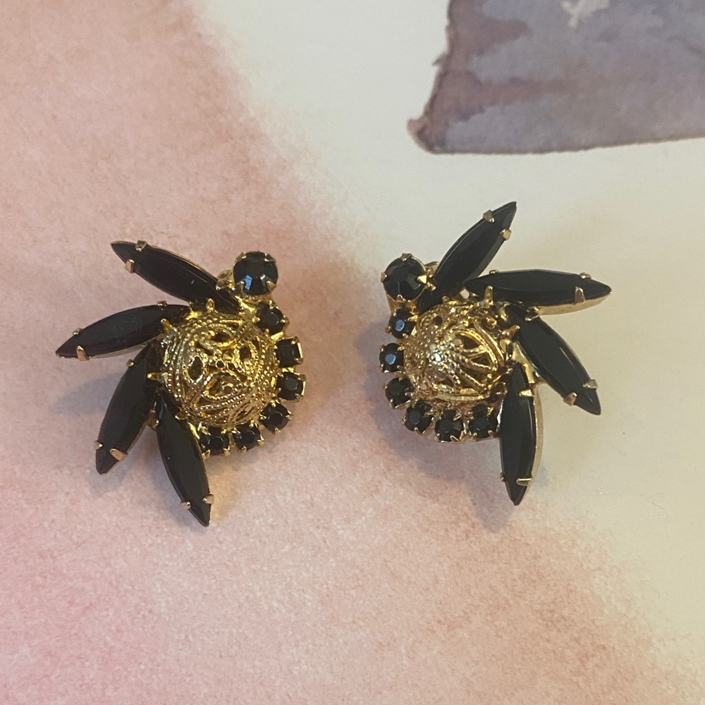 Juliana D&E Gold and Black Earrings